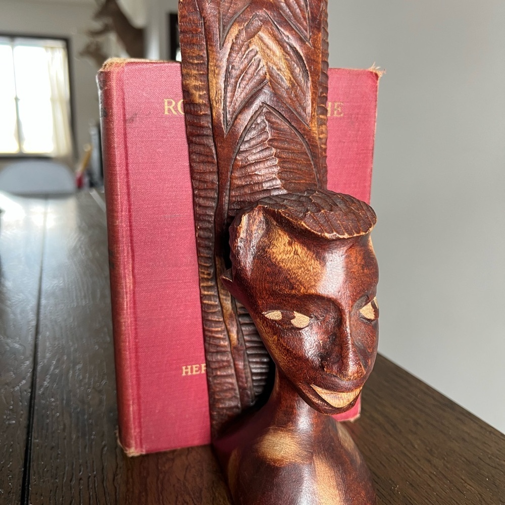 Vintage Hand Carved Wooden Tribal Heads Bookend Igorot Islander Ethnic Art‎ Deco - Picture 11 of 13